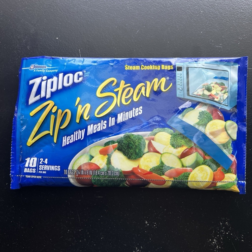 Ziploc Zip'N Steam Medium Cooking Bag-Pack of 10~DISCONTINUED NEW SEALED